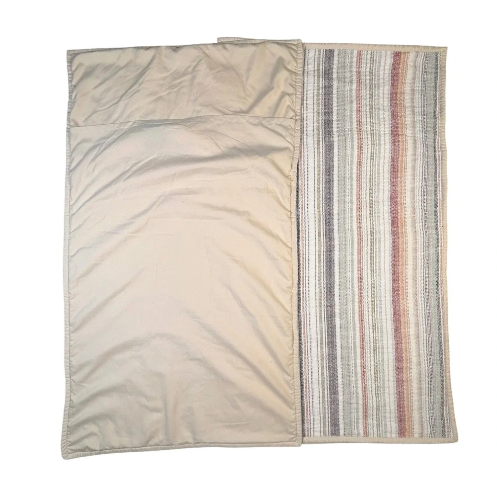 Frye King Pillow Shams Set Farmhouse Striped Neutral Bedding 20x36